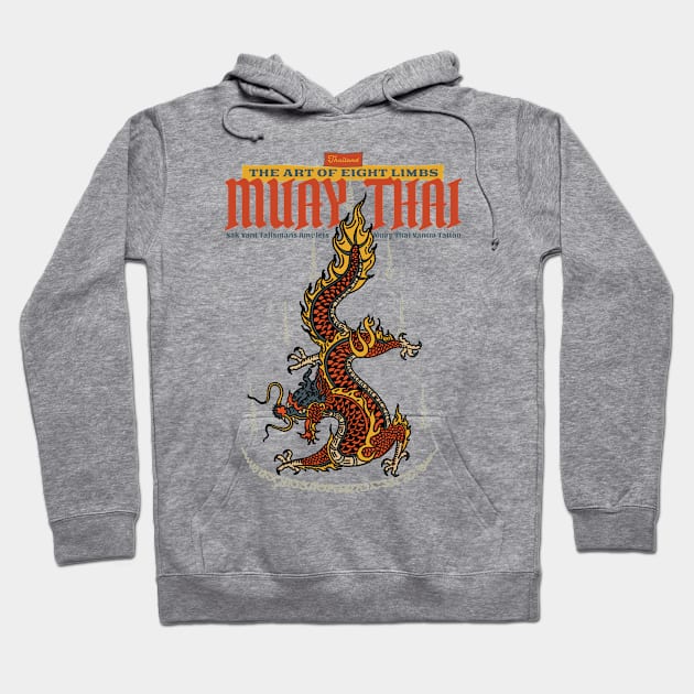 Muay Thai Tattoo Dragon Hoodie by KewaleeTee